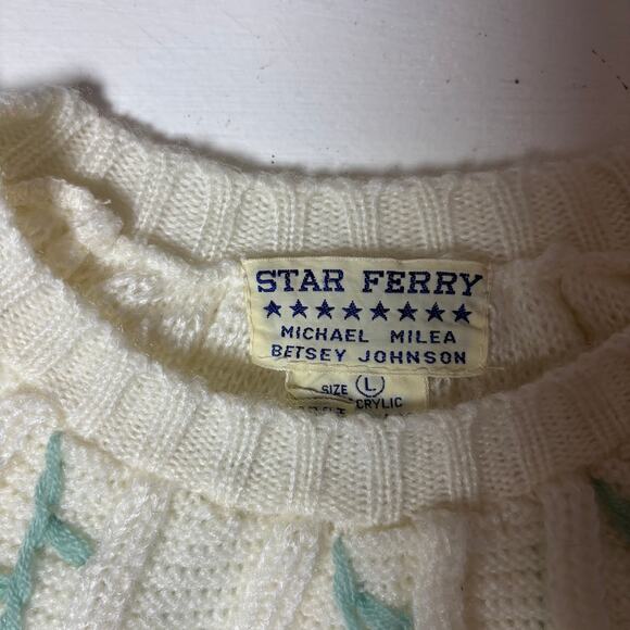 Vintage70's Star Ferry Betsy Johnson Michael Milea Collab L sweater Faiycore - Picture 8 of 9